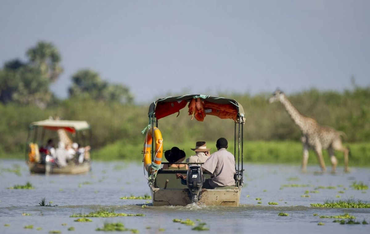 Selous Nyerere National Park boat safari Tanzania from Zanzibar